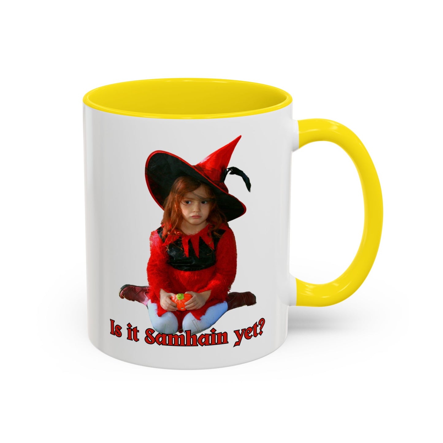 Is it Samhain yet? White Accent Mug by CreepyCrafts.boo