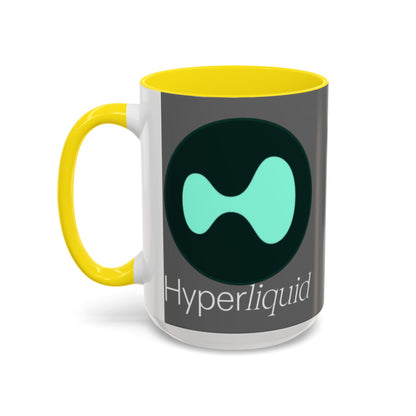 Hyperliquid White font Grey Accent Mug by cypherpunkgear.com