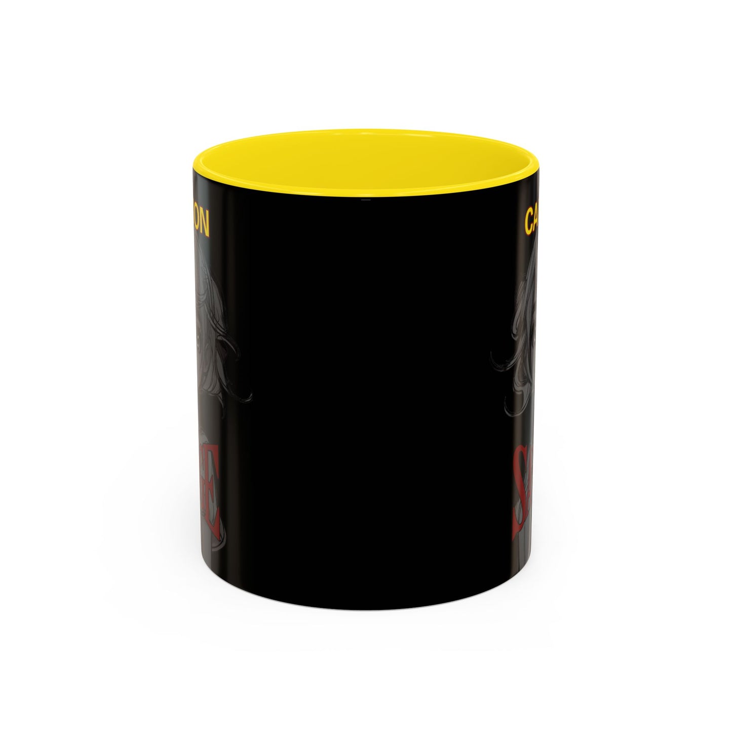 Caution, Savage Black Accent Mug by cypherpunkgear.com