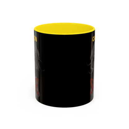 Caution, Savage Black Accent Mug by cypherpunkgear.com