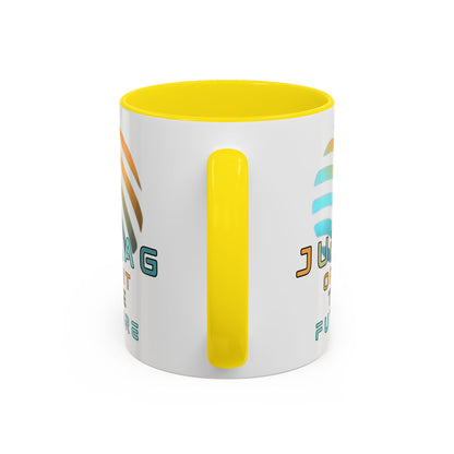 Jupiter (JUP) Orbit the Future White Accent Mug by cypherpunkgear.com