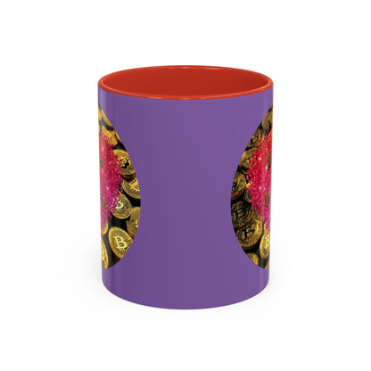 Bitcoin is My Valentine Light Purple Accent Mug by cypherpunkgear.com