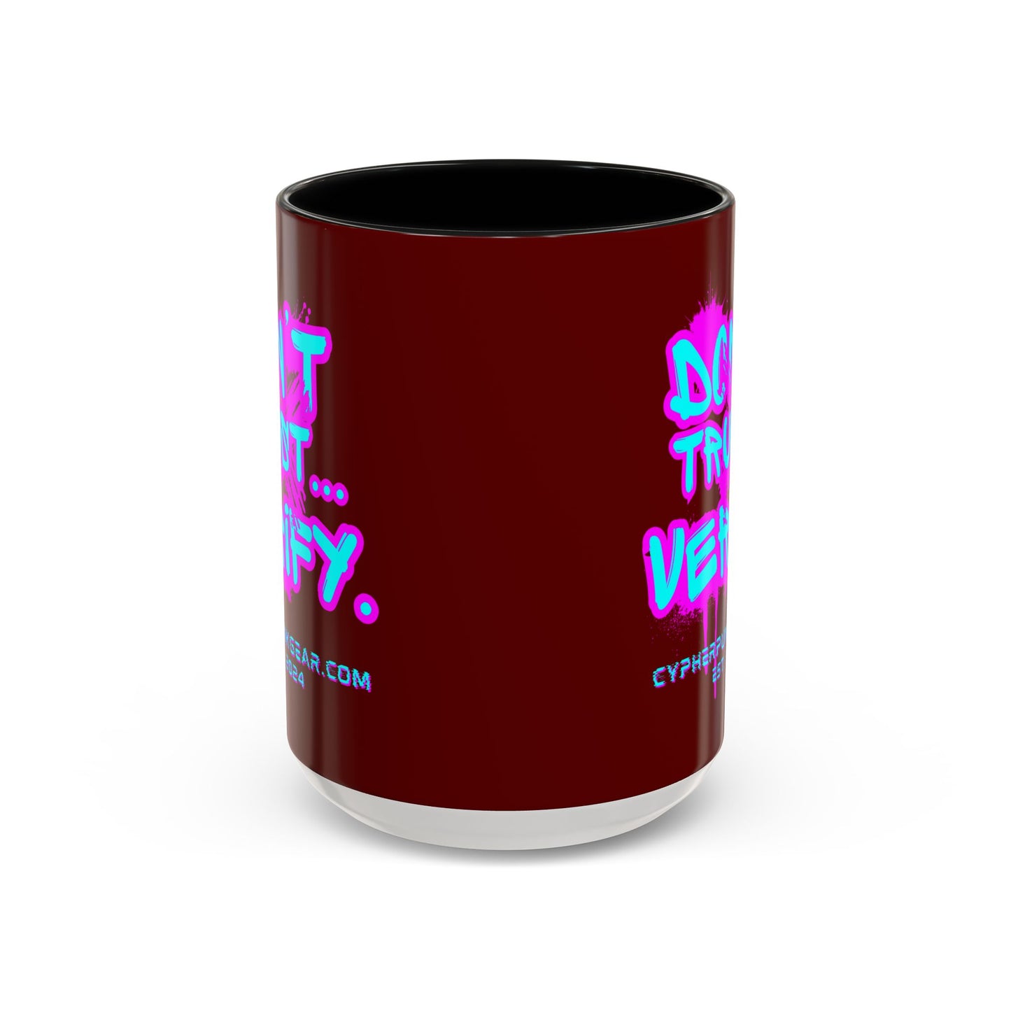 Don't Trust...Verify. Red Accent Mug by cypherpunkgear.com