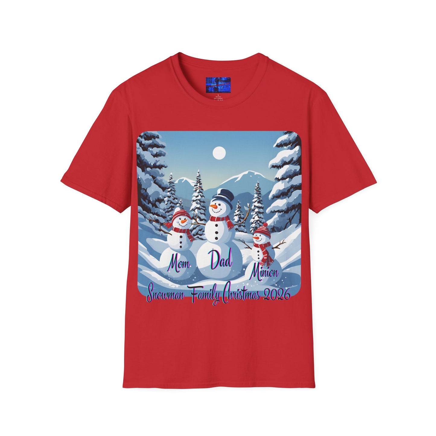 Snowman Family of 3 Light colors Unisex T-Shirt by cypherpunkgear.com