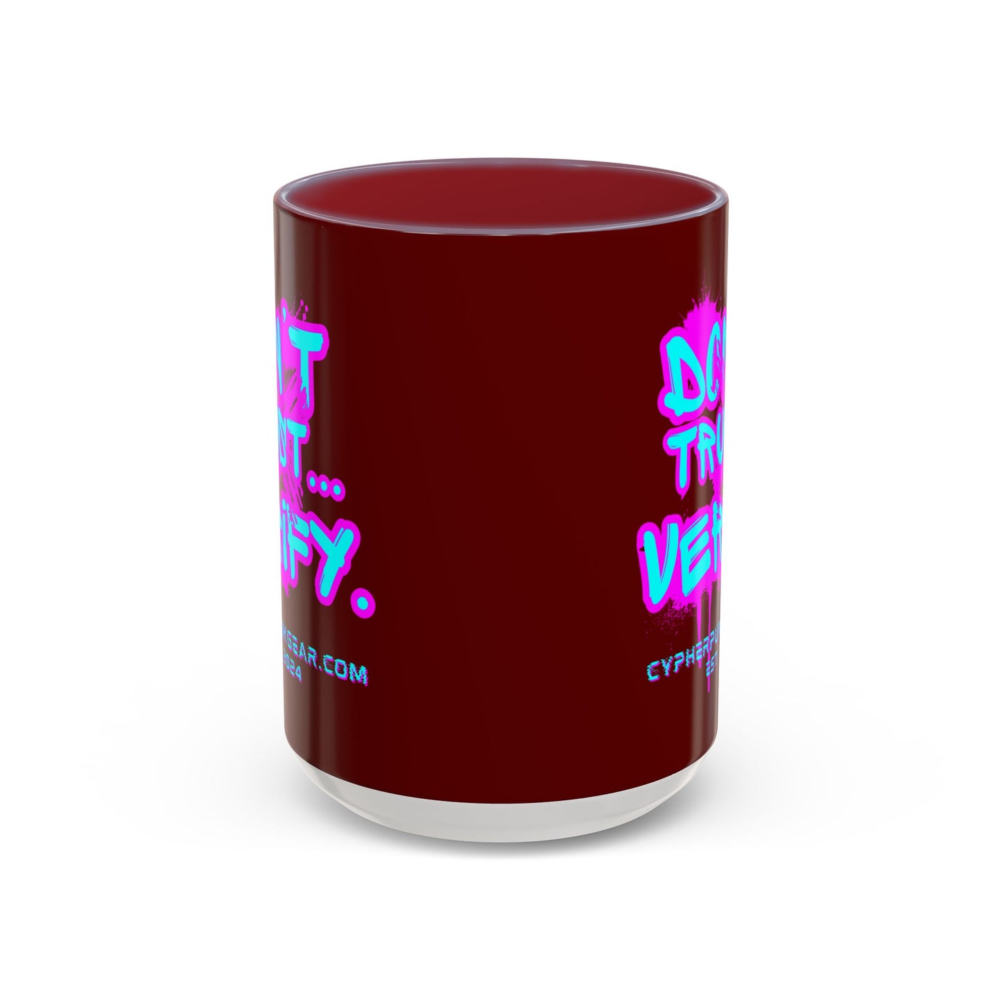 Don't Trust...Verify. Red Accent Mug by cypherpunkgear.com