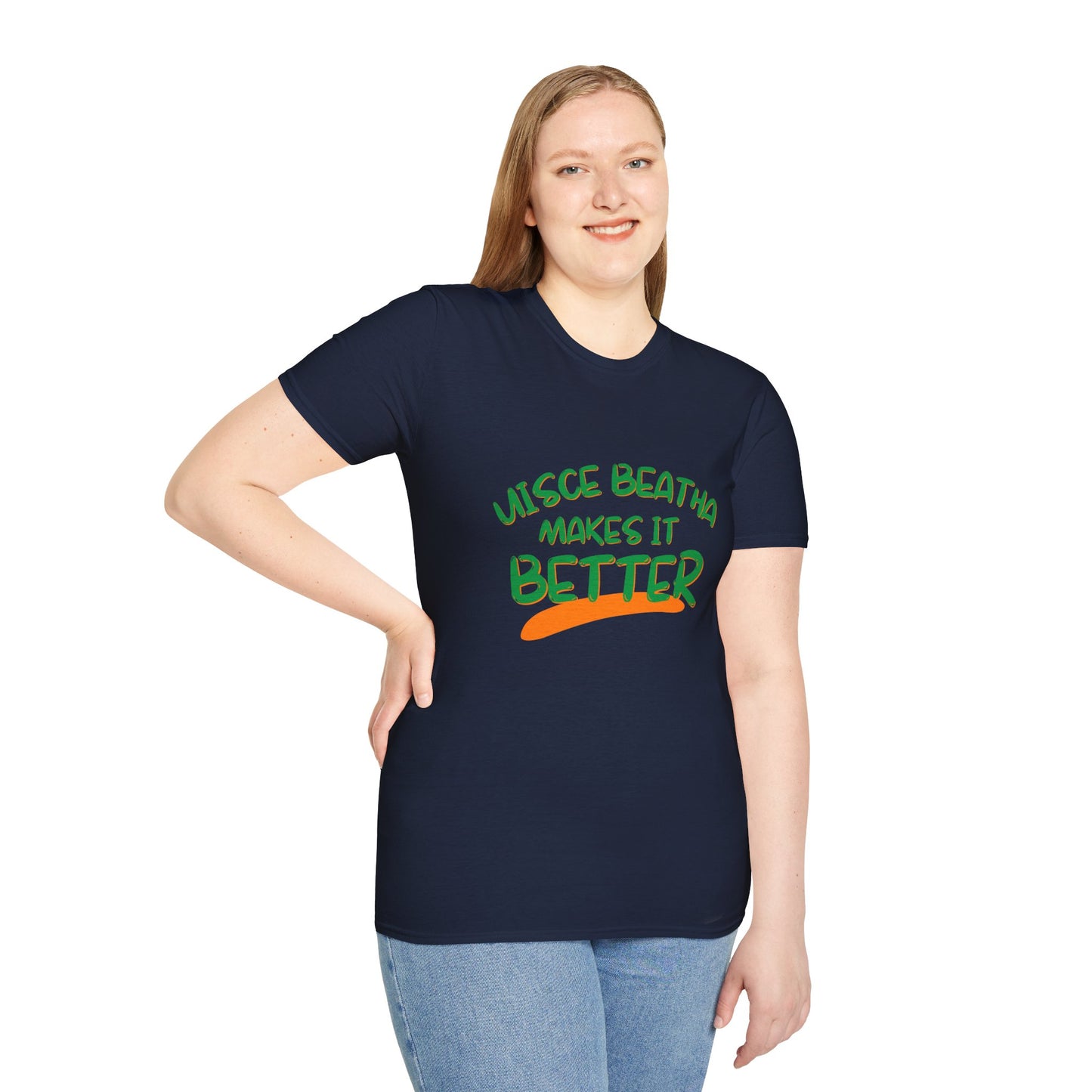 Uisce Beatha makes it better Green font Dark colors Unisex T-Shirt by cypherpunkgear.com