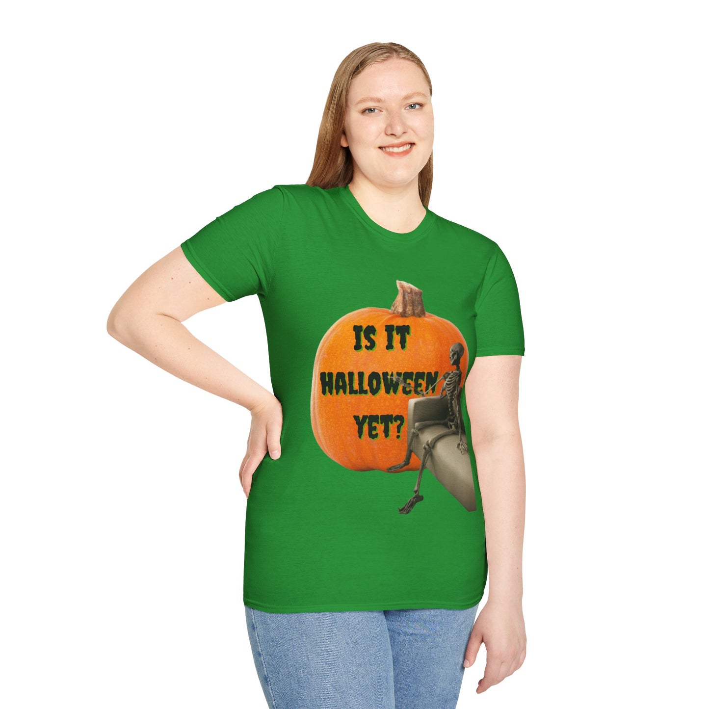 Is it Halloween yet? Skeleton's Giant Pumpkin Dark colors Unisex T-Shirt by CreepyCrafts.boo