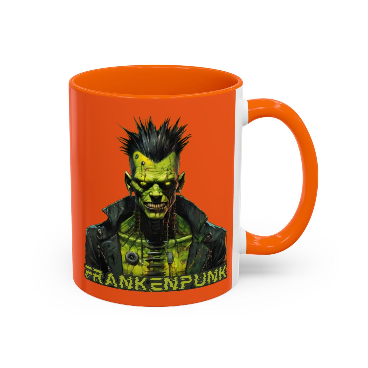 Frankenpunk Orange Accent Mug by CreepyCrafts.boo