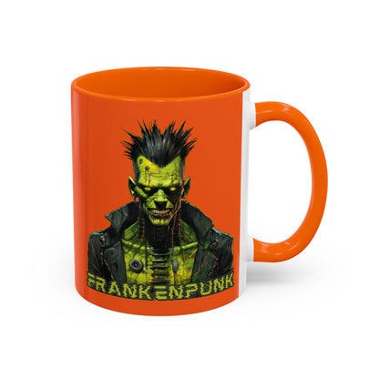 Frankenpunk Orange Accent Mug by CreepyCrafts.boo