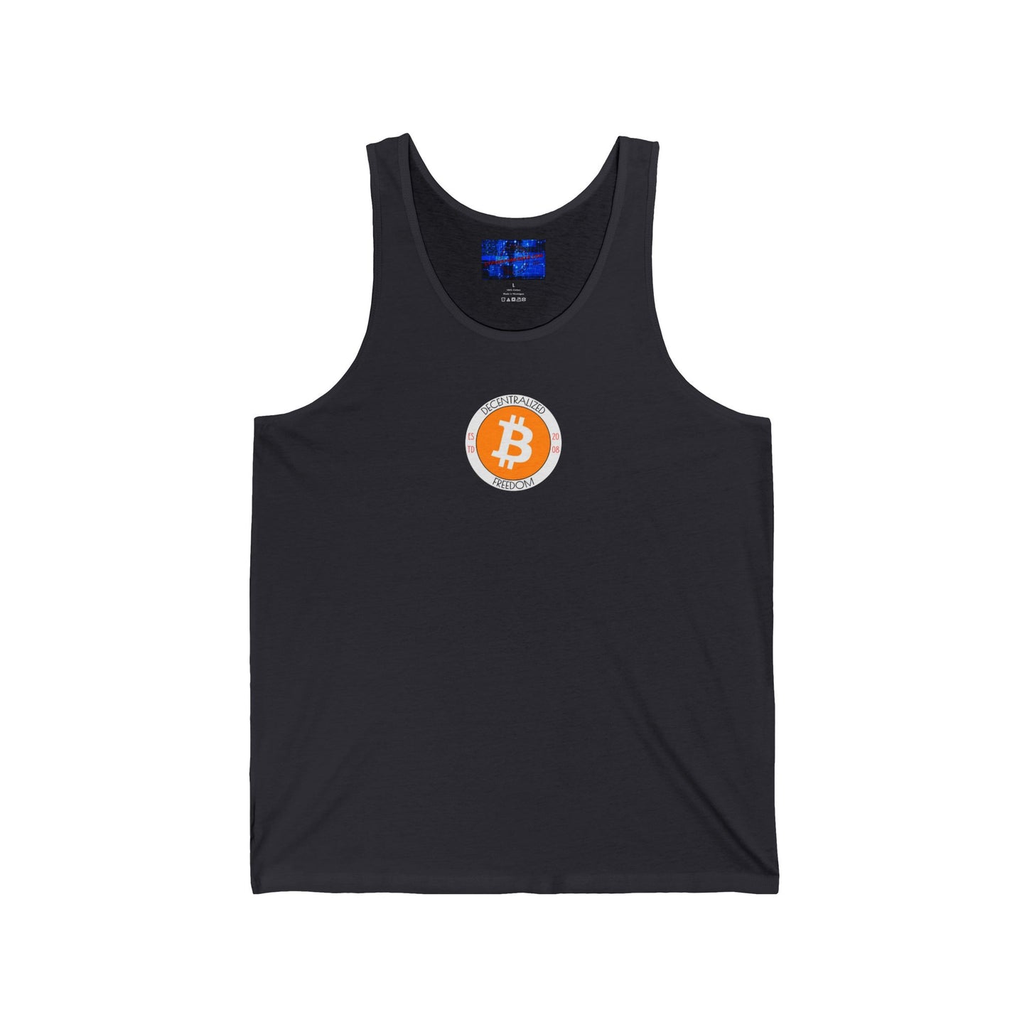 2-sided, Bitcoin, Bitcoin, Bitcoin (BTC) Unisex Jersey Tank Top by cypherpunkgear.com