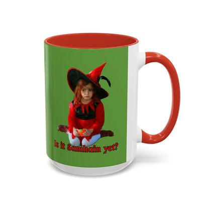 Is it Samhain yet? Green Accent Mug by CreepyCrafts.boo