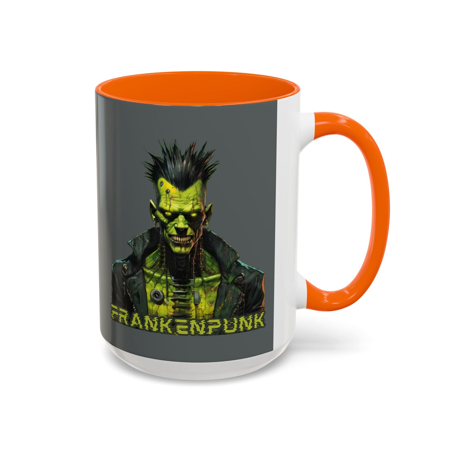Frankenpunk Grey Accent Mug by CreepyCrafts.boo
