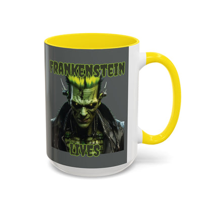 Frankenstein Lives Accent Mug by CreepyCrafts.boo