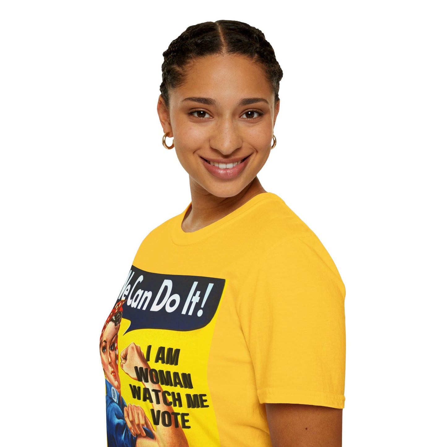 I Am Woman Watch Me Vote Rosie Light colors Unisex T-Shirt by cypherpunkgear.com