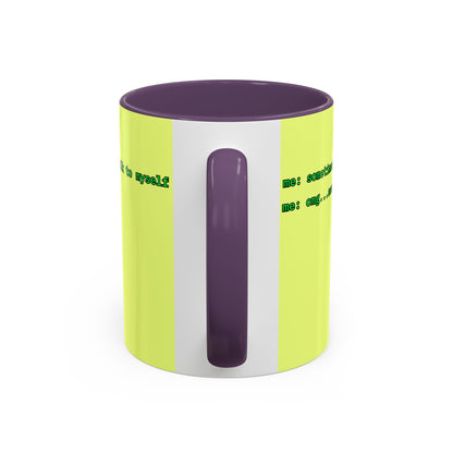 Sometimes I talk to myself - me: omg...same Yellow Accent Mug by cypherpunkgear.com