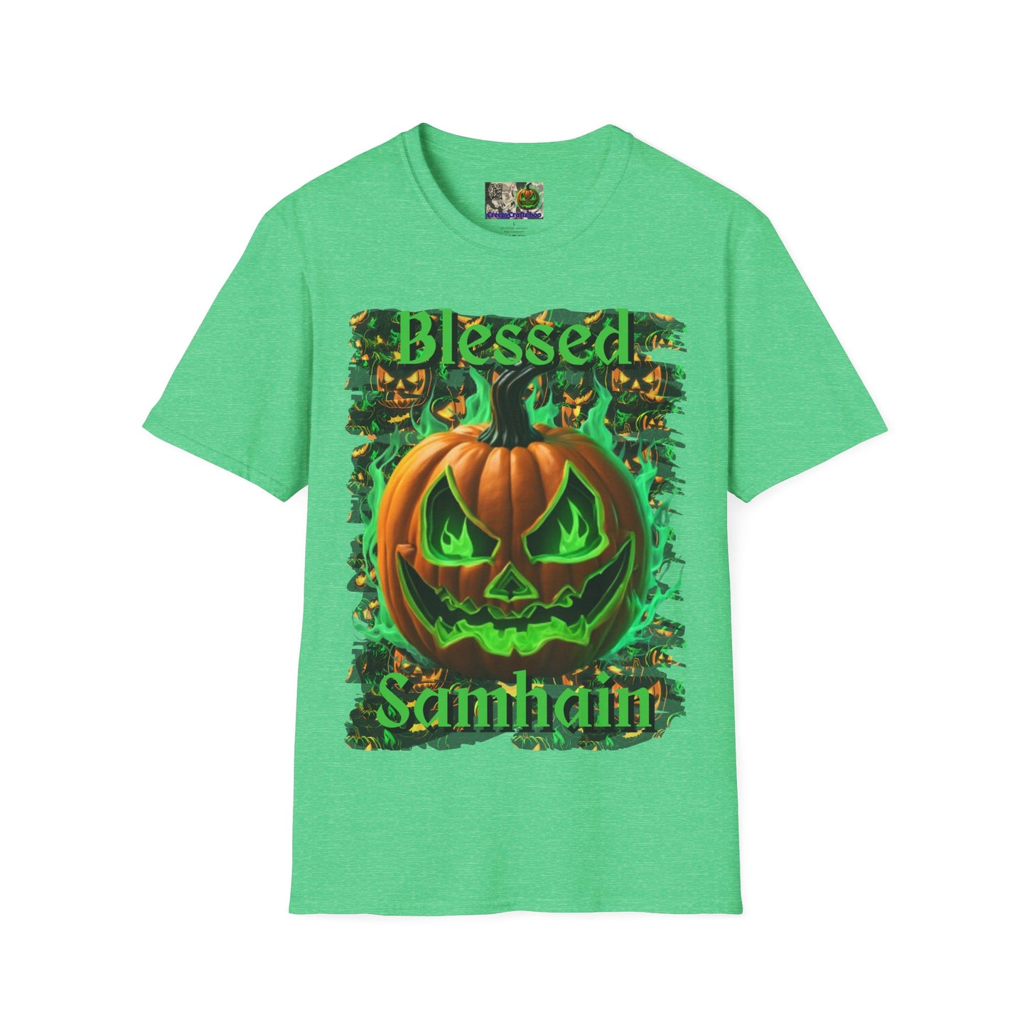 Blessed Samhain Green Jack Dark colors Unisex T-Shirt by CreepyCrafts.boo