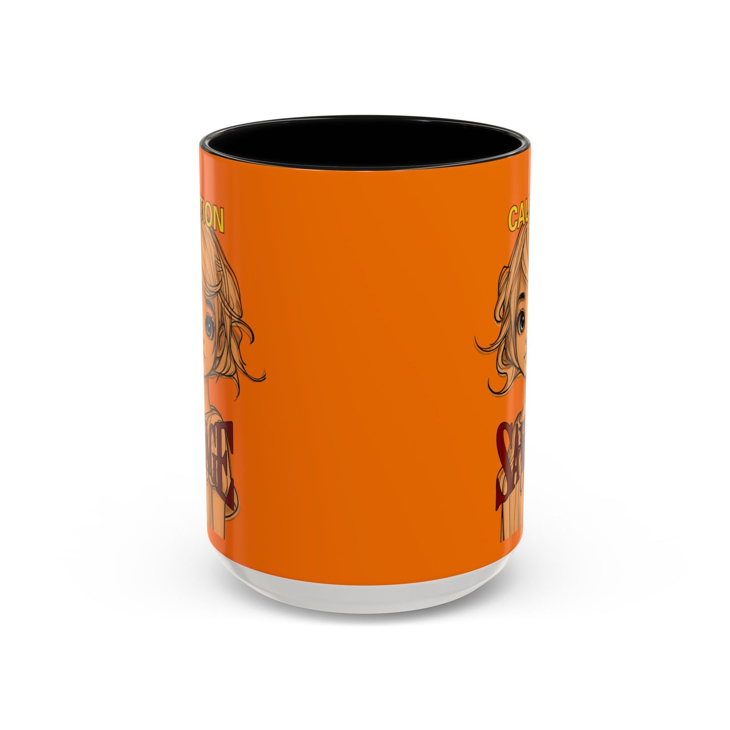 Caution, Savage Orange Accent Mug by cypherpunkgear.com