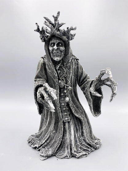 Gryla the Witch Statue, Hand Painted Resin Sculpture | Rustic Folklore Crone Figurine | Spooky Home Decor for Halloween Dark Christmas