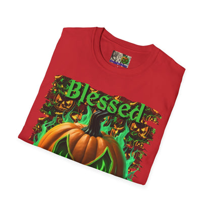 Blessed Samhain Green Jack Light colors Unisex T-Shirt by CreepyCrafts.boo