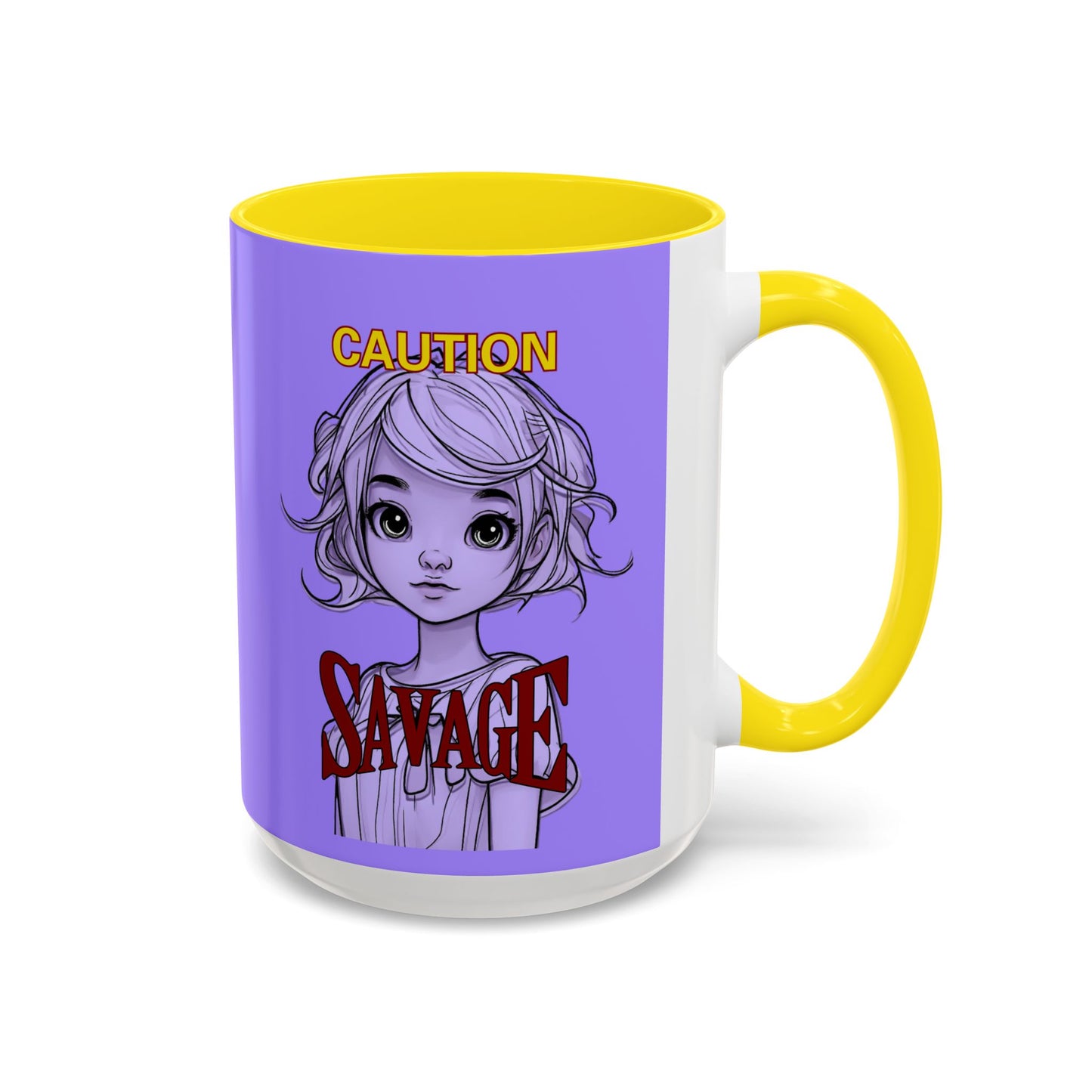 Caution, Savage Light Purple Accent Mug by cypherpunkgear.com