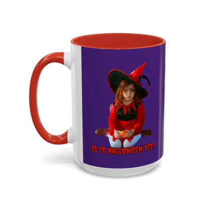 Is it Halloween yet? Dark Purple Accent Mug by CreepyCrafts.boo