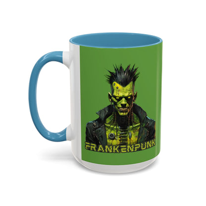 Frankenpunk Green Accent Mug by CreepyCrafts.boo