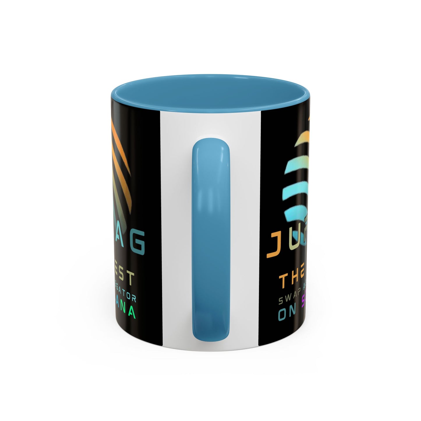 Jupiter (JUP) the best aggregator on Solana Black Accent Mug by cypherpunkgear.com