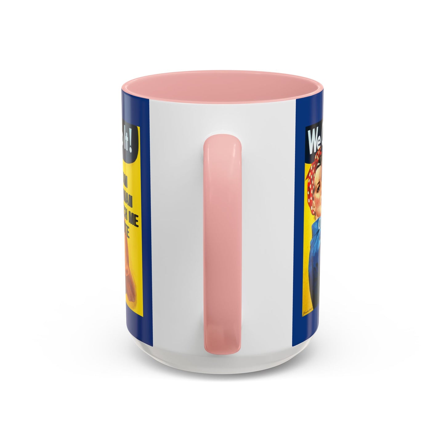 I Am Woman Watch Me Vote Rosie Dark Blue Accent Mug by cypherpunkgear.com