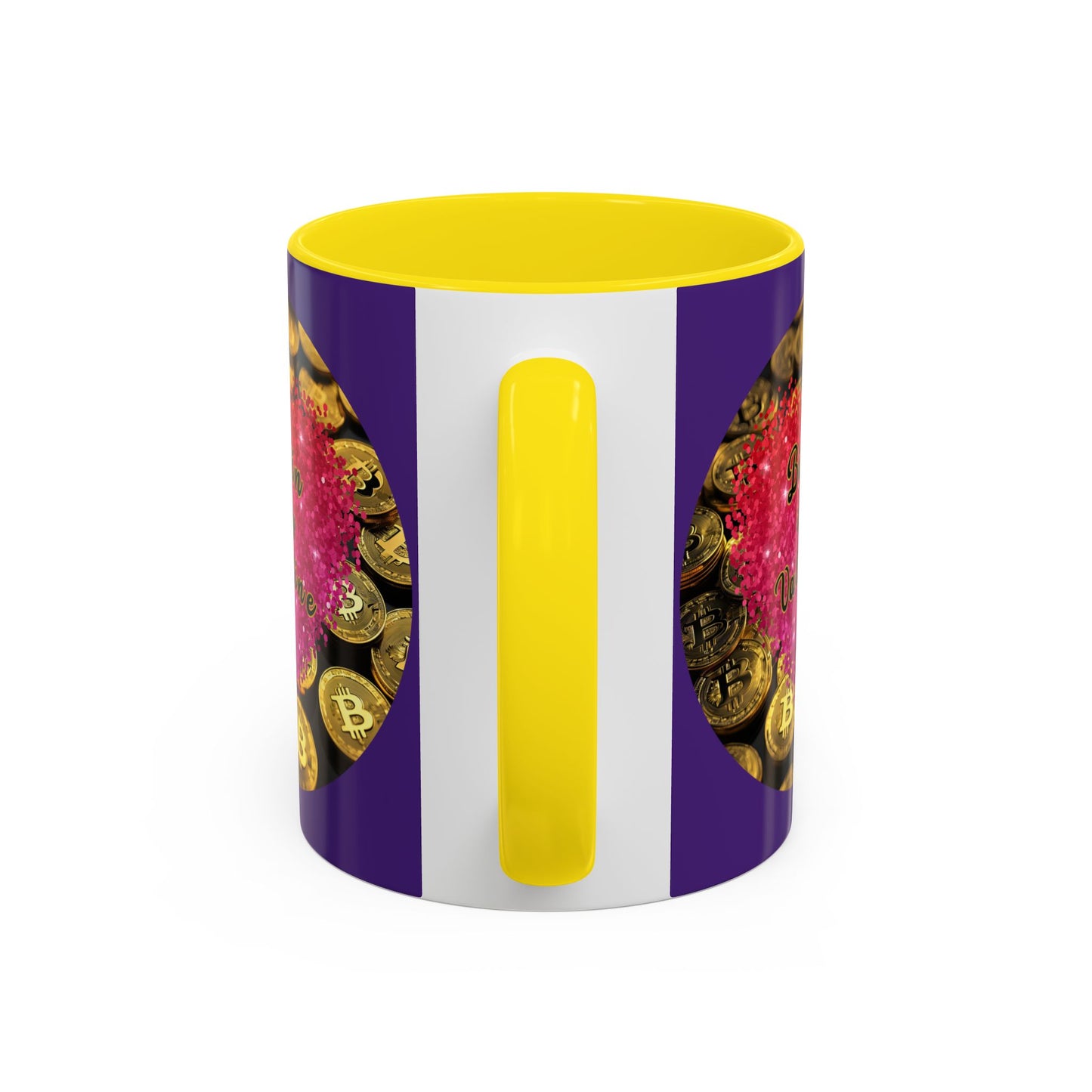 Bitcoin is My Valentine Purple Accent Mug by cypherpunkgear.com