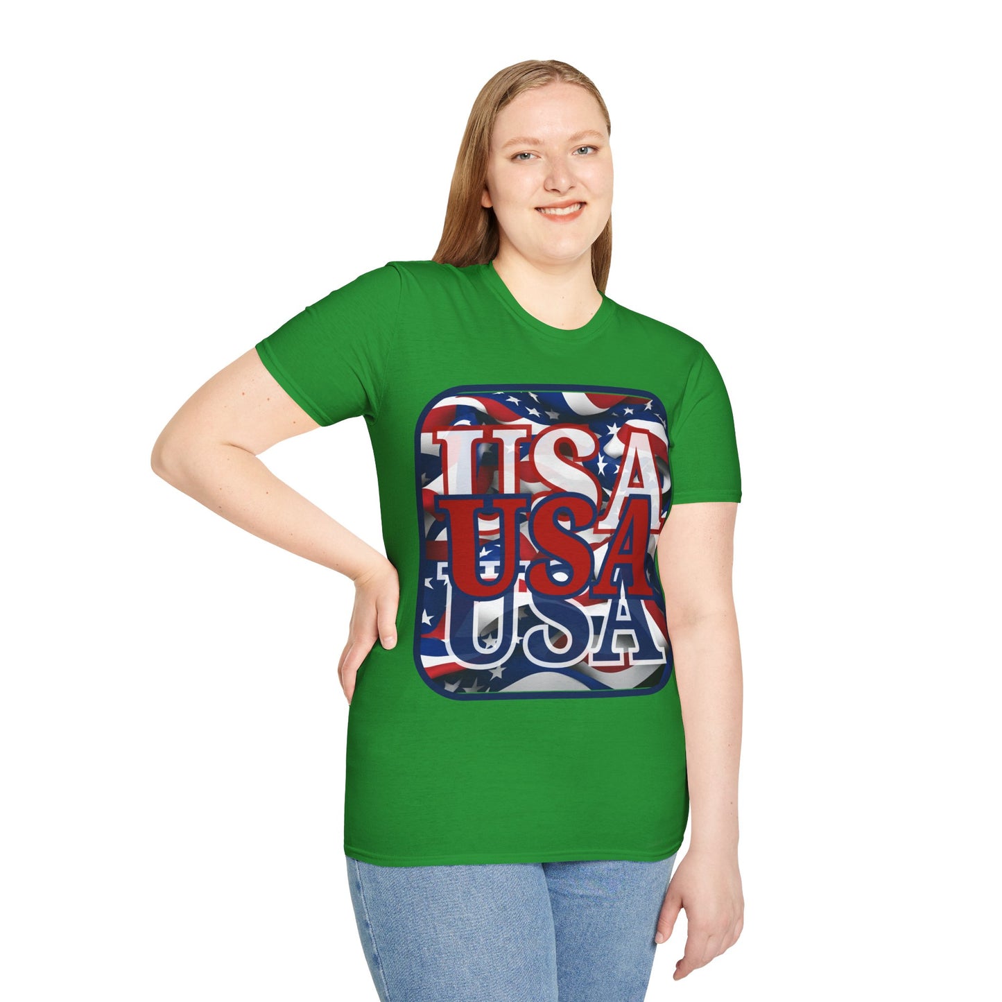 RED White and Blue USA Patriot Dark colors Unisex T-Shirt by cypherpunkgear.com
