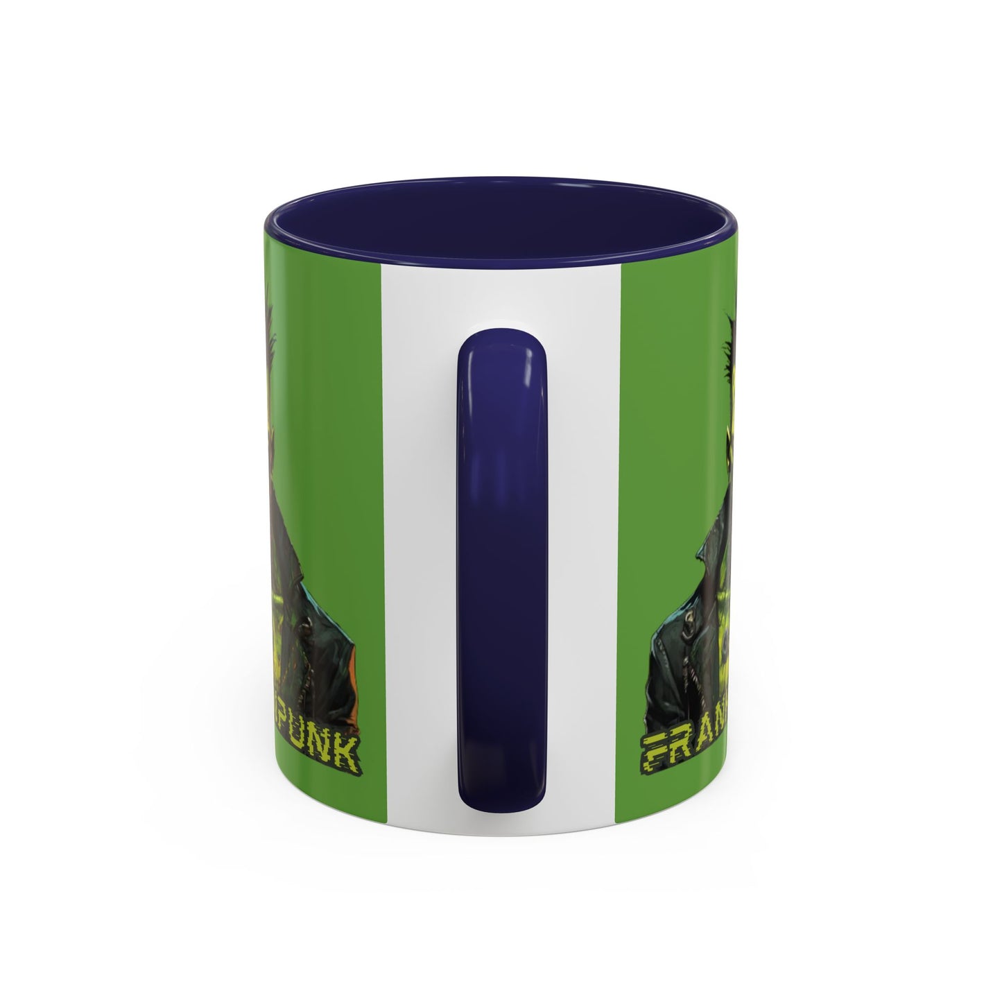 Frankenpunk Green Accent Mug by CreepyCrafts.boo
