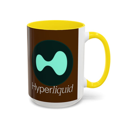 Hyperliquid White font Brown Accent Mug by cypherpunkgear.com