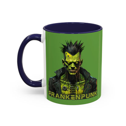 Frankenpunk Green Accent Mug by CreepyCrafts.boo