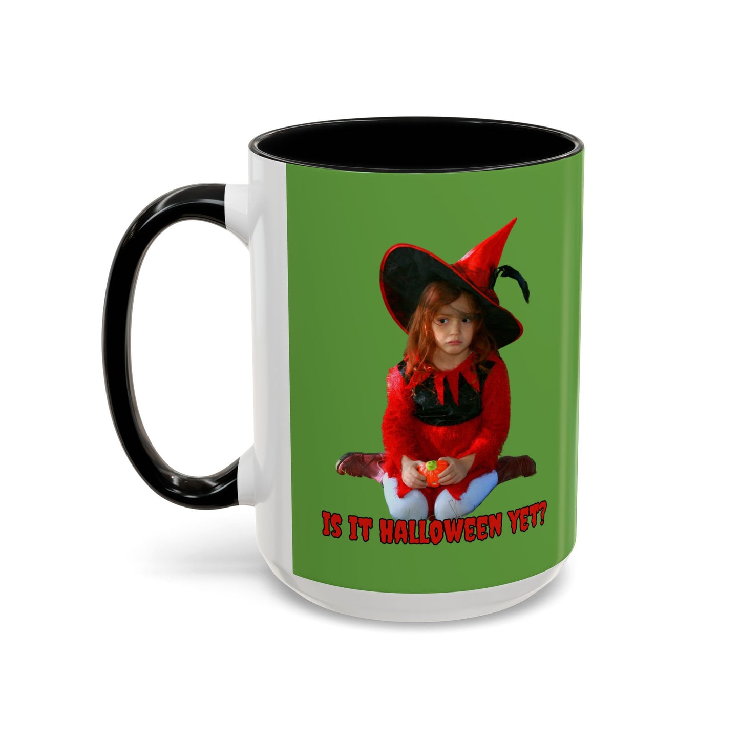 Is it Halloween yet? Green Accent Mug by CreepyCrafts.boo