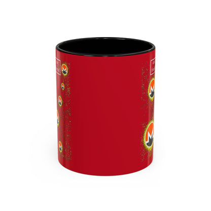 Monero (XMR) don't assume your freedoms are assured Red Accent Mug by cypherpunkgear.com