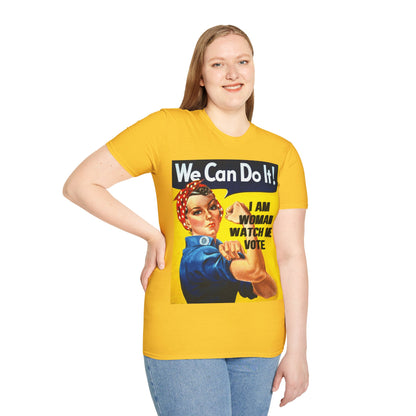 I Am Woman Watch Me Vote Rosie LTcolors Unisex T-Shirt by cypherpunkgear.com