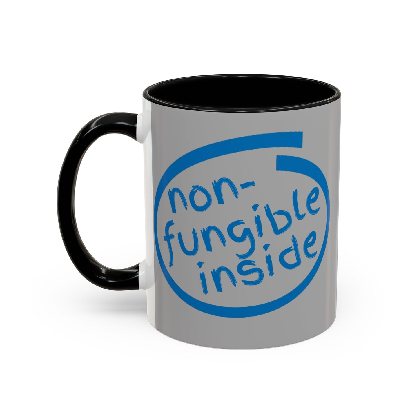 Non-Fungible Inside Grey Accent Mug by cypherpunkgear.com
