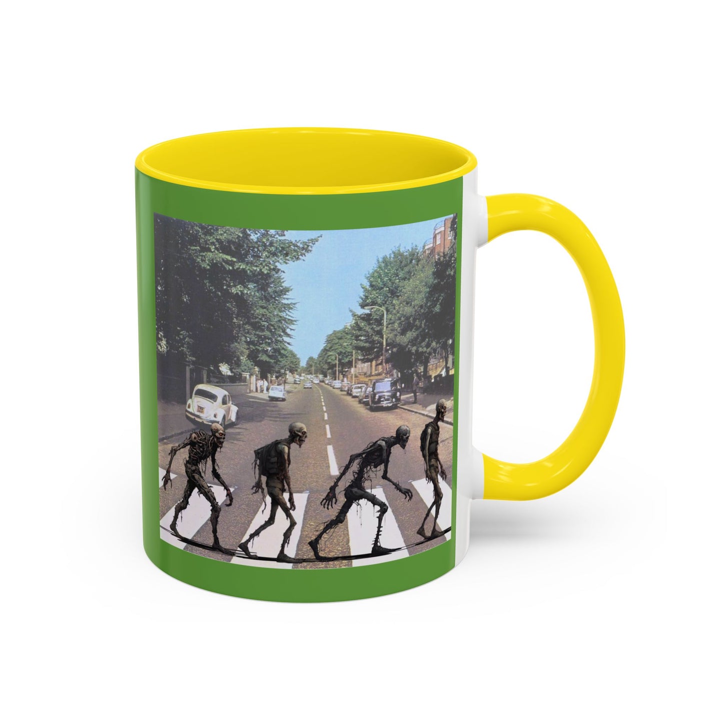 2-sided, Scabby Road Green Accent Mug by CreepyCrafts.boo