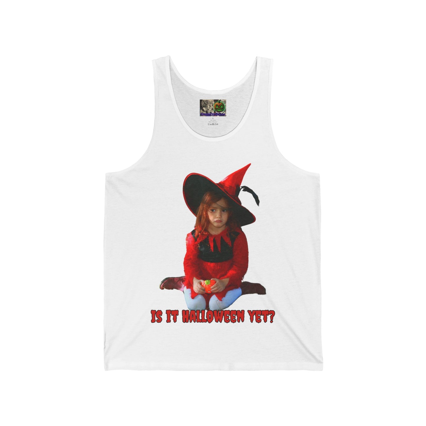 Is it Halloween yet? Unisex Jersey Tank Top by CreepyCrafts.boo