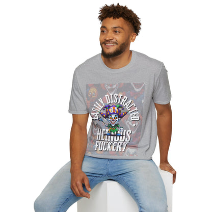 Easily Distracted by Heinous Fuckery Little Jincs LTcolors Unisex T-Shirt by cypherpunkgear.com