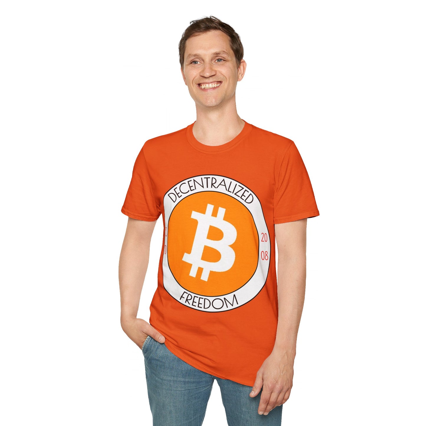 Bitcoin Decentralized Freedom LTcolors Unisex T-Shirt by cypherpunkgear