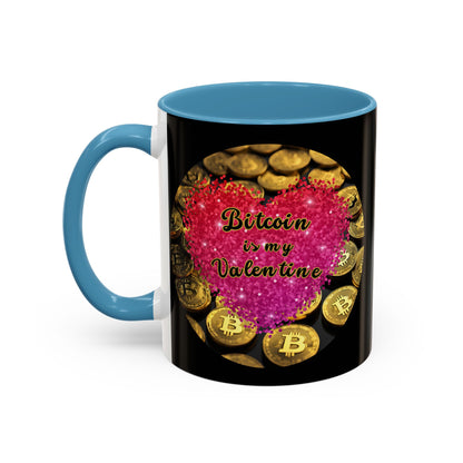 Bitcoin is My Valentine Black Accent Mug by cypherpunkgear.com