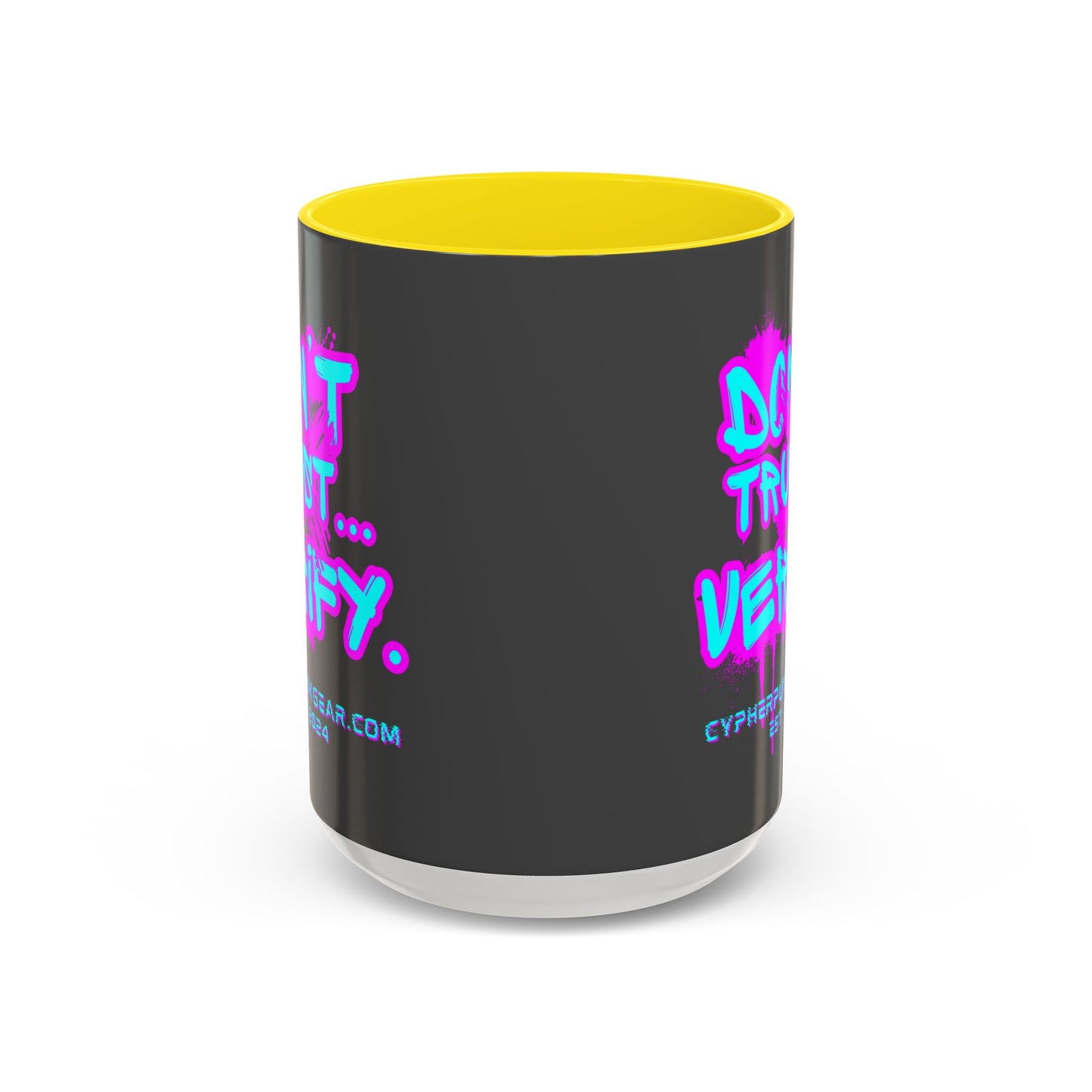 Don't Trust...Verify. Grey Accent Mug by cypherpunkgear.com