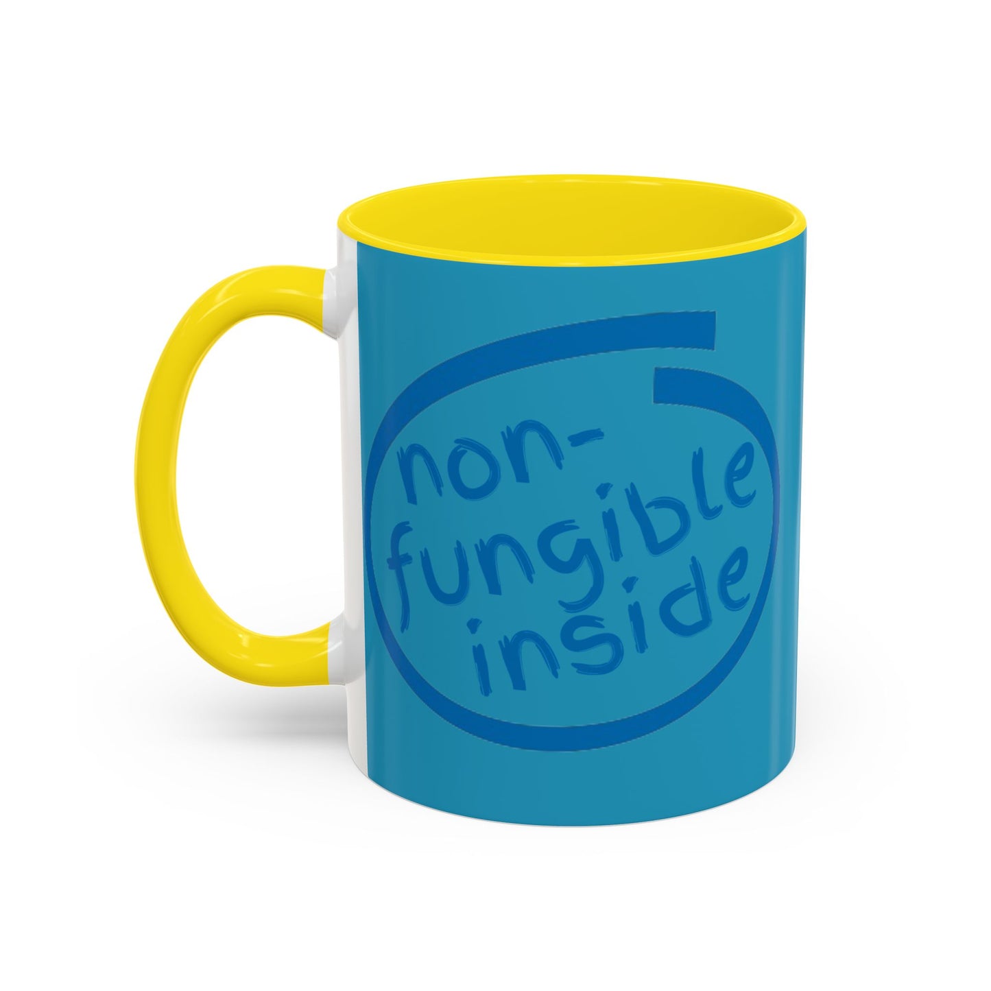 Non-Fungible Inside Turquoise Accent Mug by cypherpunkgear.com