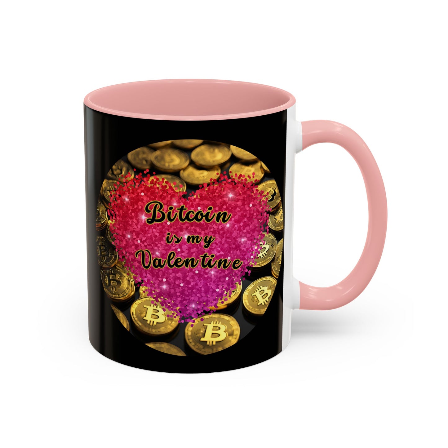 Bitcoin is My Valentine Black Accent Mug by cypherpunkgear.com