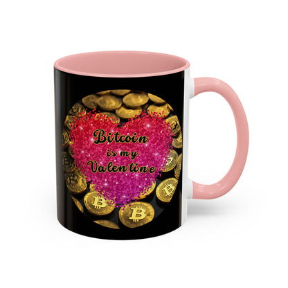 Bitcoin is My Valentine Black Accent Mug by cypherpunkgear.com