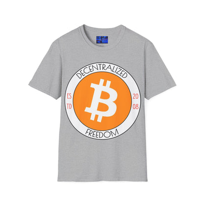Bitcoin Decentralized Freedom LTcolors Unisex T-Shirt by cypherpunkgear.com