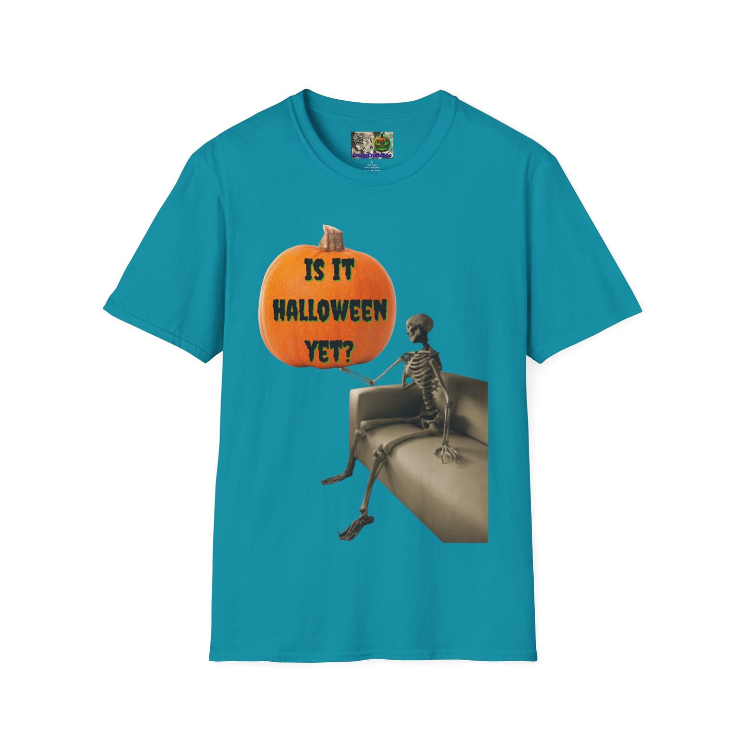 Is it Halloween yet? Skeleton's Pumpkin Dark colors Unisex T-Shirt by CreepyCrafts.boo