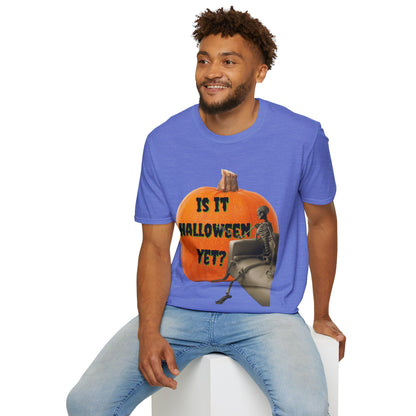 Is it Halloween yet? Skeleton's Giant Pumpkin Light colors Unisex T-Shirt by CreepyCrafts.boo