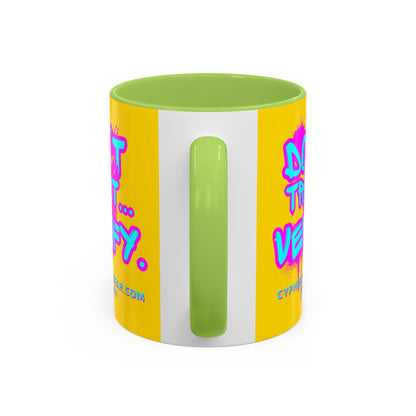 Don't Trust...Verify. Yellow Accent Mug by cypherpunkgear.com